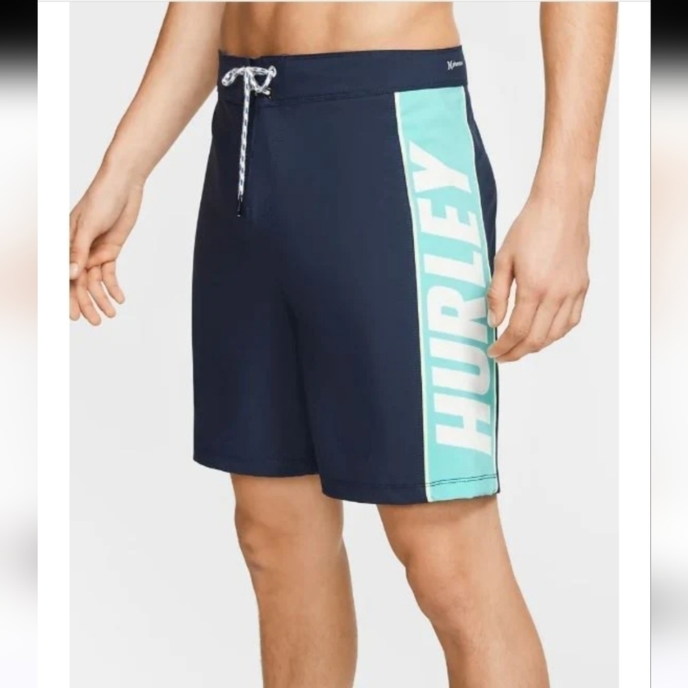 Hurley Men's Phantom Fastlane Boardshorts 18" Blue, Teal, White size 30 NWT